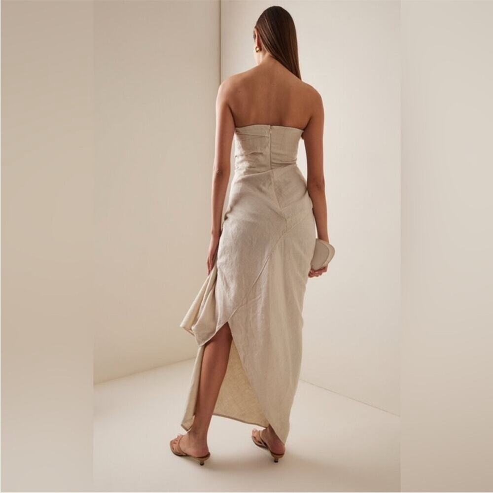 Staud Caravaggio Drap Linen Dress - Picture 2 of 10